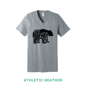 Mama Bear Black Print V Neck T-Shirt