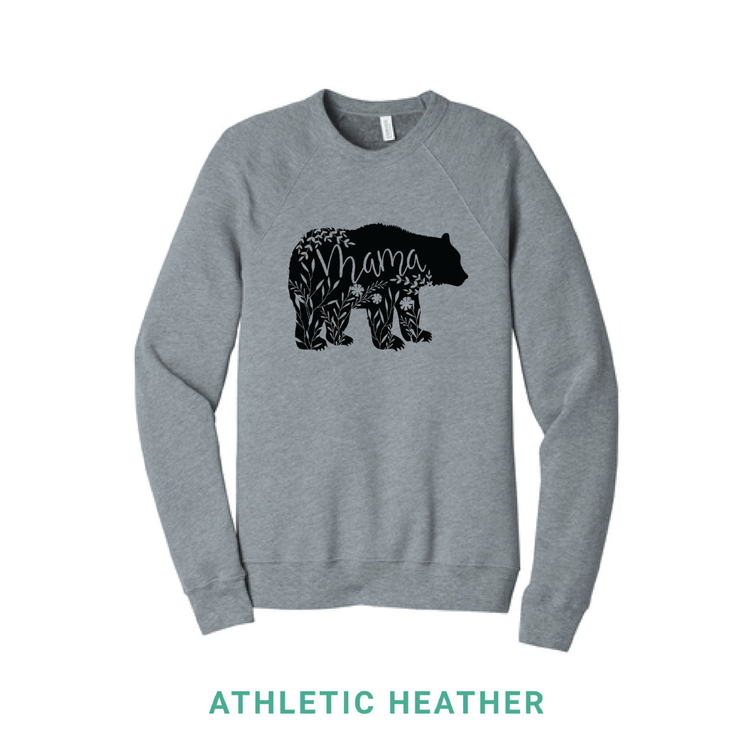 Mama Bear Black Print Crewneck Sweatshirt