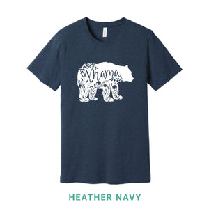 Mama Bear White Print Crew Neck T-Shirt