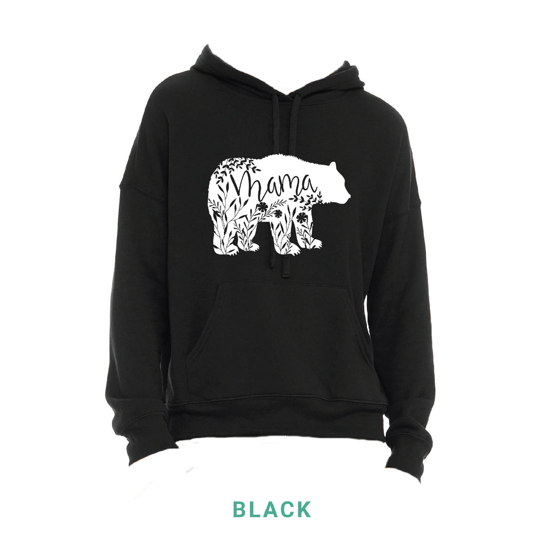 Mama Bear White Print Hooded Sweatshirt