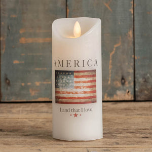 7" AMERICA MOVING FLAME PILLAR CANDLE