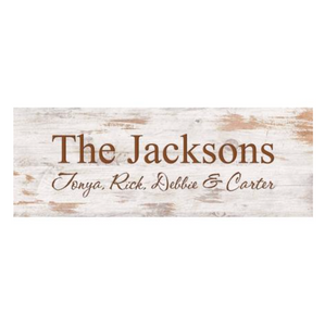 Personalized White Woodgrain Sign