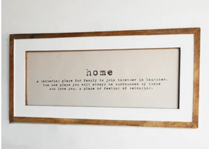 WOOD FRAME HOME SIGN