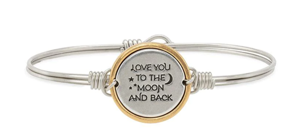 Love You To The Moon & Back Bangle Bracelet