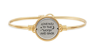 Love You To The Moon & Back Bangle Bracelet