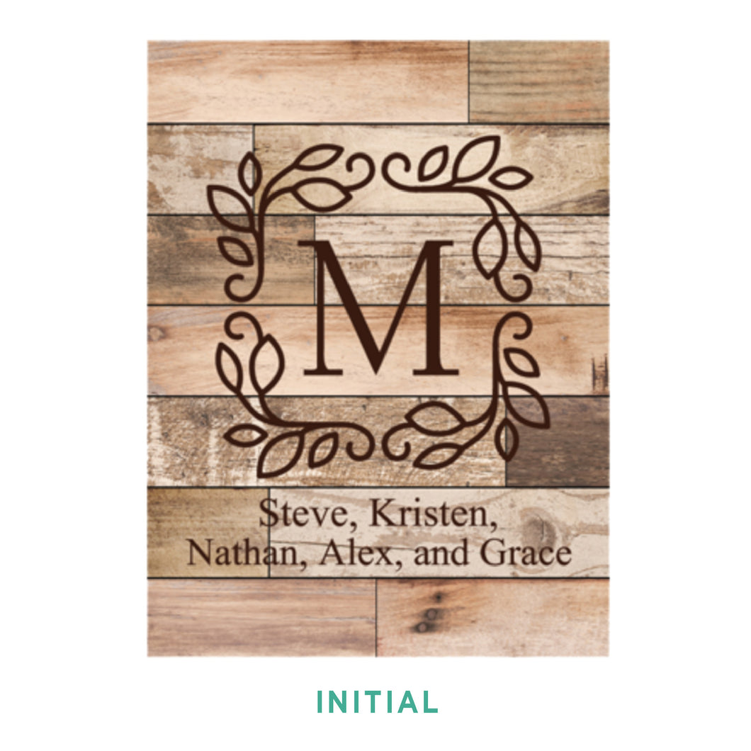 Personalized Light Faux Wood Plaque
