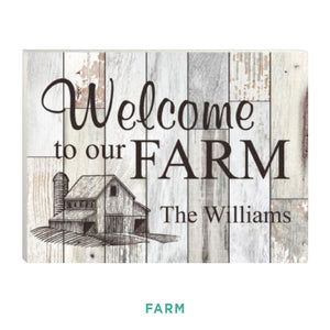 Personalized White Faux Wood Plaque