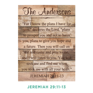 Personalized Light Faux Wood Plaque