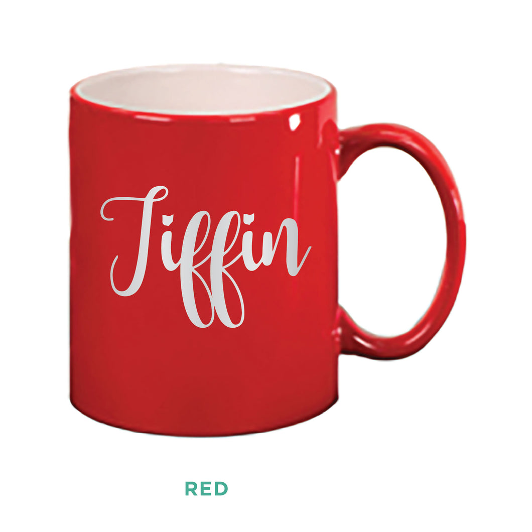 Tiffin Script Mug