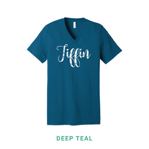 Tiffin Script V Neck T-Shirt