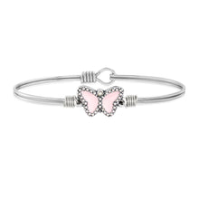 Load image into Gallery viewer, Crystal Pave Butterfly Bangle Bracelet in Cotton Candy
