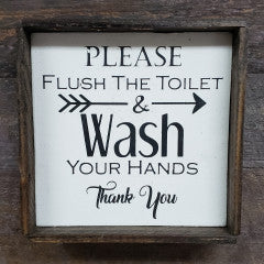 6X6 Please Flush Handmade Framed Sign - Simply Susan’s