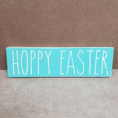 4x12 Hoppy Easter Handmade Sign Teal - Simply Susan’s