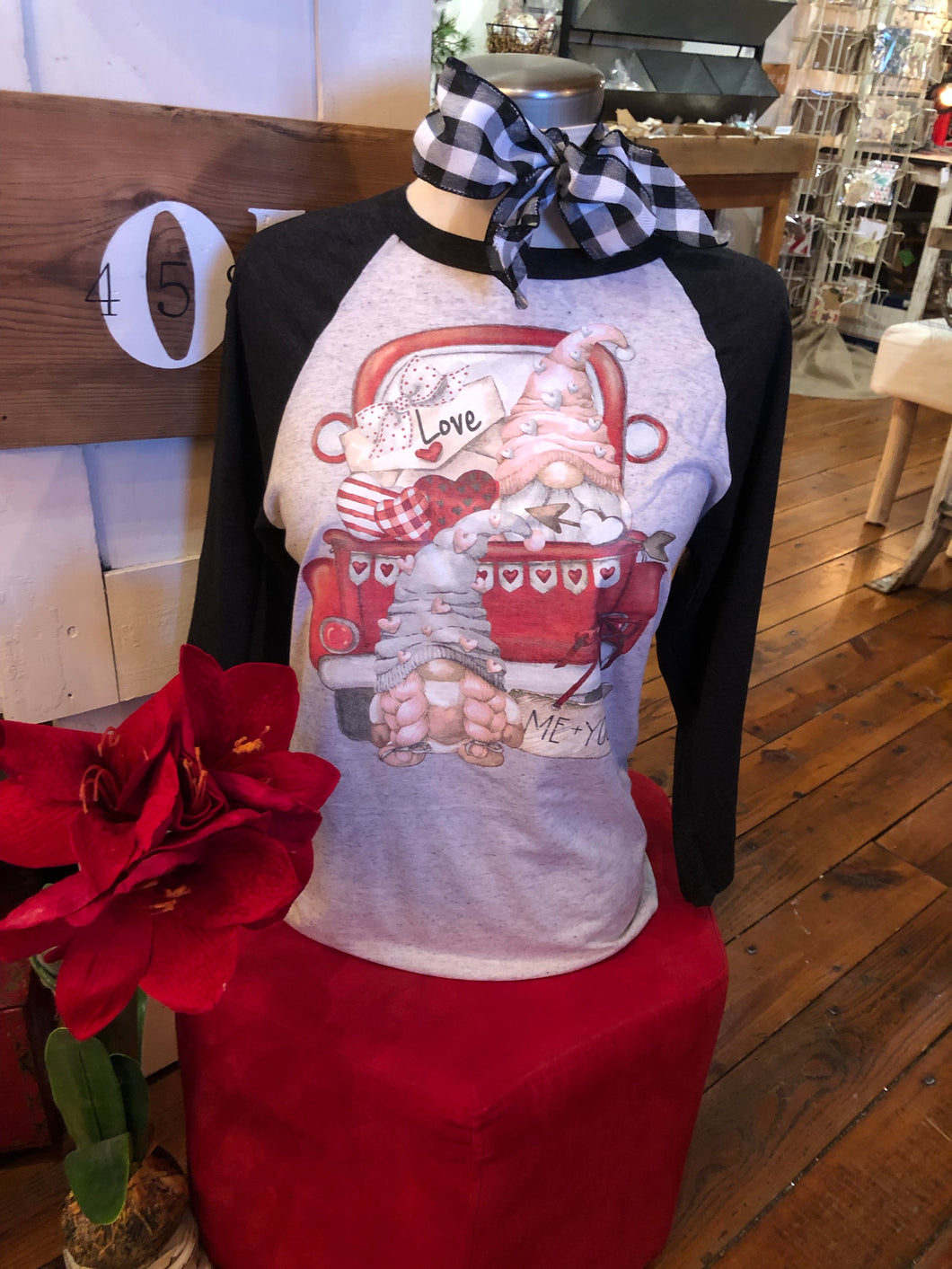 Valentine Gnome Baseball T-Shirt