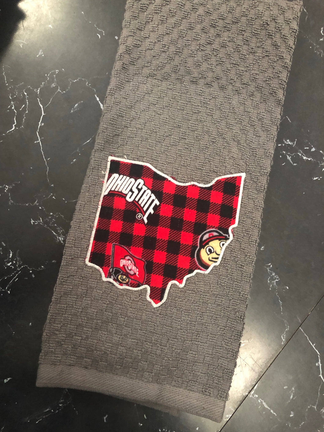 Ohio Towel Gray Buffalo Plaid Brutus