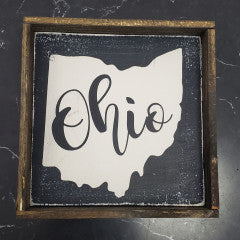6x6 Ohio Black Handmade Framed Sign - Simply Susan’s