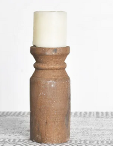 8" LOG PILLAR CANDLE HOLDER