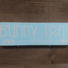4x12 Bunny Trail Teal Handmade Sign - Simply Susan’s