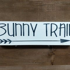 4x12 Bunny Trail Cream Handmade Sign - Simply Susan’s