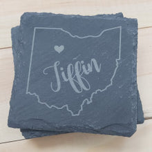 Load image into Gallery viewer, Ohio Heart Square Slate Coasters - Simply Susan’s
