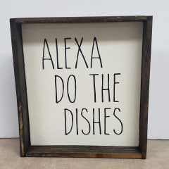 6x6 Alexa Dishes Handmade Framed Sign - Simply Susan’s