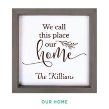 Load image into Gallery viewer, Personalized White Faux Wood Framed Sign
