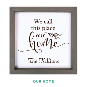 Personalized White Faux Wood Framed Sign