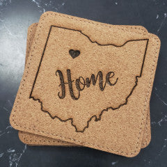 Ohio Home Square Cork Coasters - Simply Susan’s
